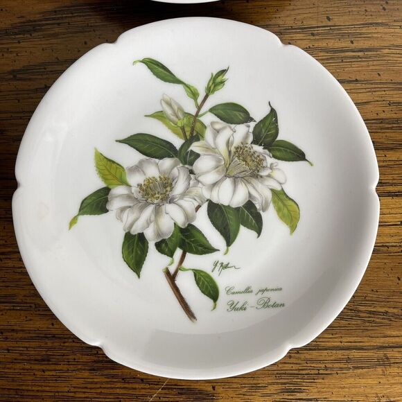 Rochard Limoges France‎ Dessert Bread Plates Cheese Wine 5.25” Flowers Signed - Picture 4 of 13